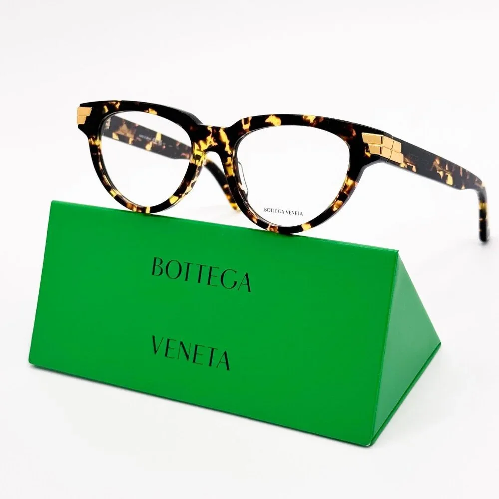 NEW BOTTEGA VENETA EYEGLASSES BV1106O 002 CAT EYE HAVANA WOMEN EYEWEAR
